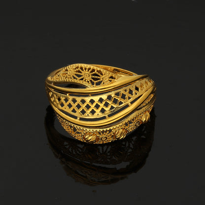 Gold Radiant Lattice Ring 21KT - FKJRN21KM10888