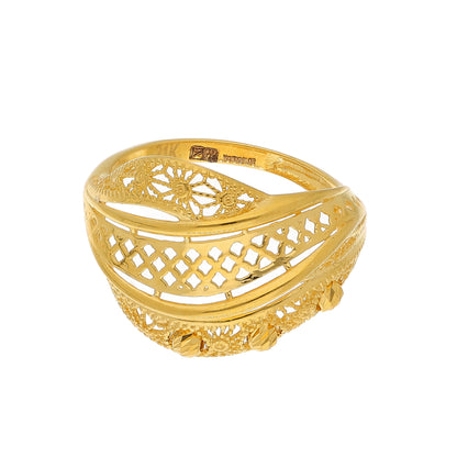 Gold Radiant Lattice Ring 21KT - FKJRN21KM10888