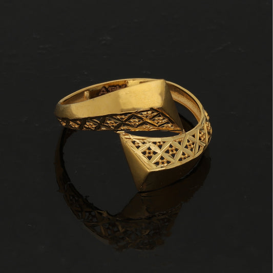 Gold Artisan Geo Ring 21KT - FKJRN21KM10889