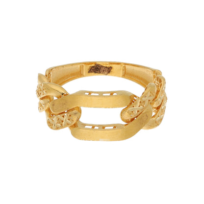Gold Intricate Link Ring 21KT - FKJRN21KM10895