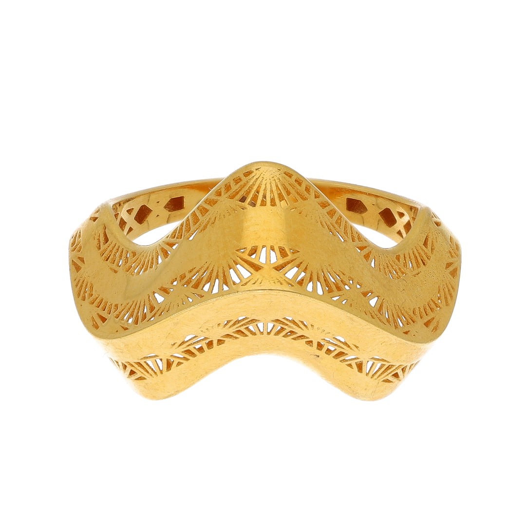 Gold Dune Filigree Ring 21KT - FKJRN21KM10898