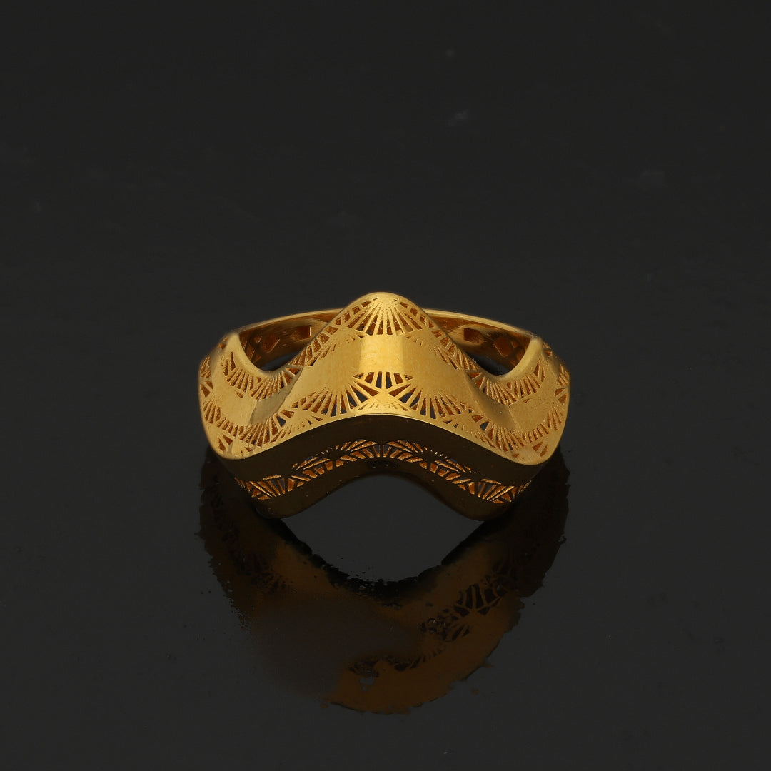 Gold Dune Filigree Ring 21KT - FKJRN21KM10898