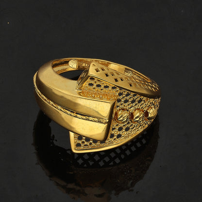 Gold Geo Weave Ring 21KT - FKJRN21KM10899
