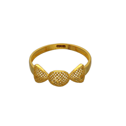 Gold Sleek Filigree Ring 21KT - FKJRN21KM11126