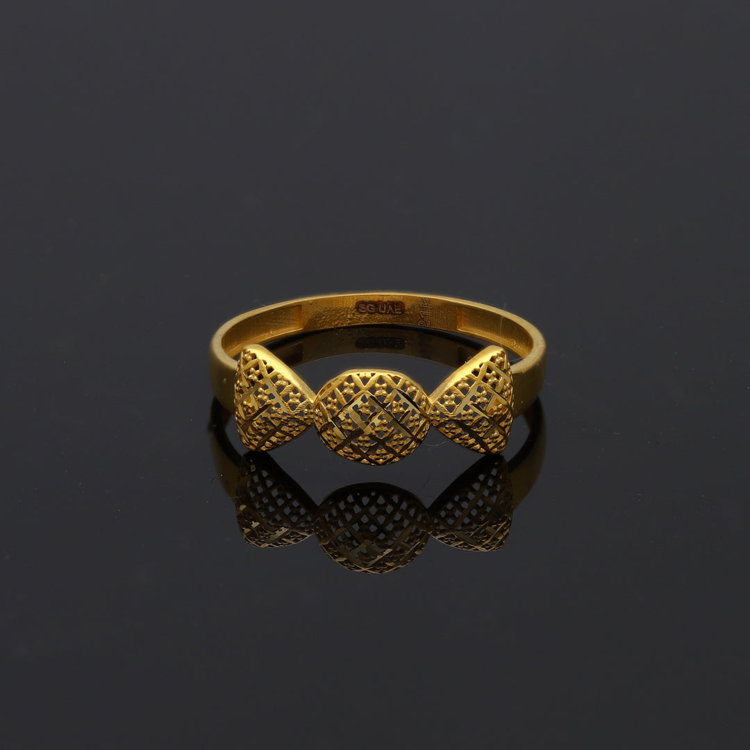 Gold Sleek Filigree Ring 21KT - FKJRN21KM11126