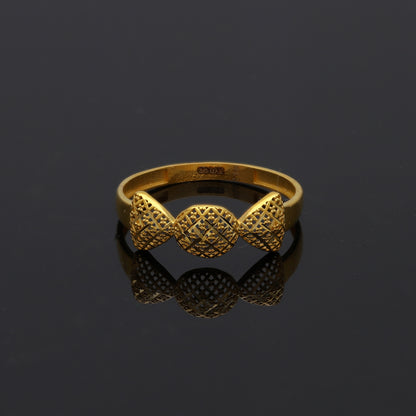 Gold Sleek Filigree Ring 21KT - FKJRN21KM11126