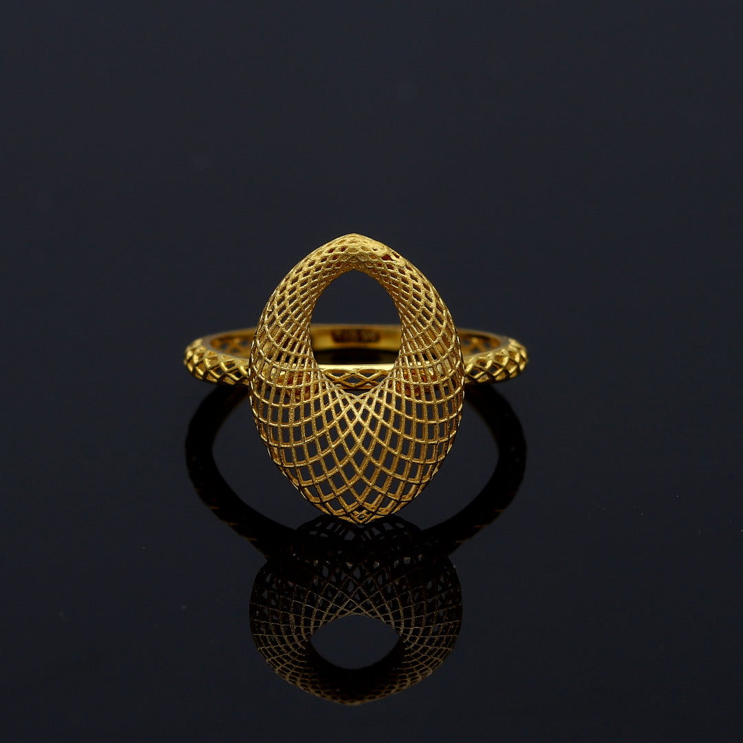 Gold Sculpt Ring 21KT - FKJRN21KM11127