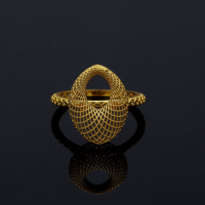 Gold Sculpt Ring 21KT - FKJRN21KM11127