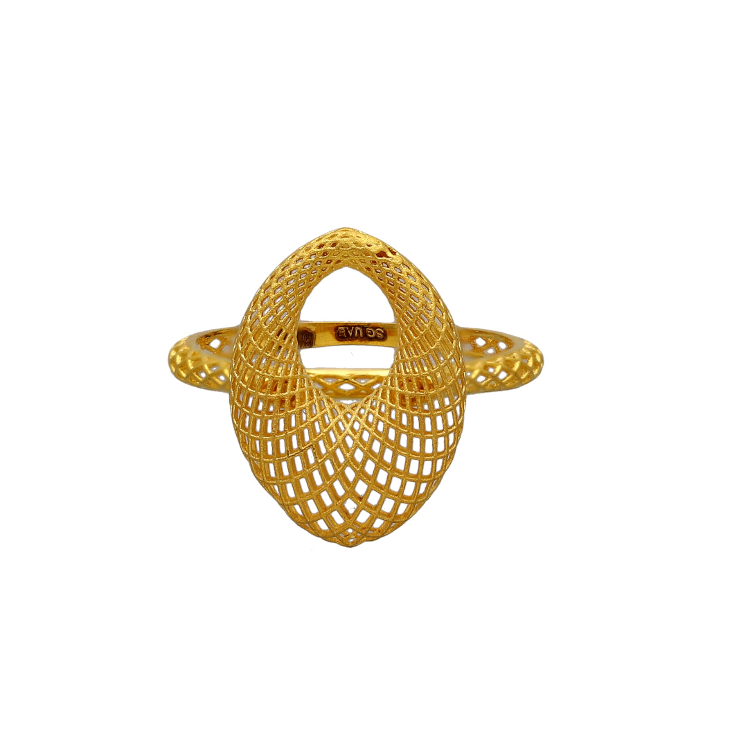 Gold Sculpt Ring 21KT - FKJRN21KM11127