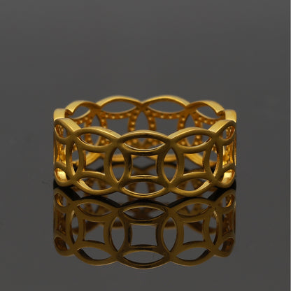 Gold Geometric Loop Ring 21KT - FKJRN21KM11128