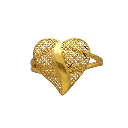 Gold Filigree Heart Ring 21KT - FKJRN21KM11130