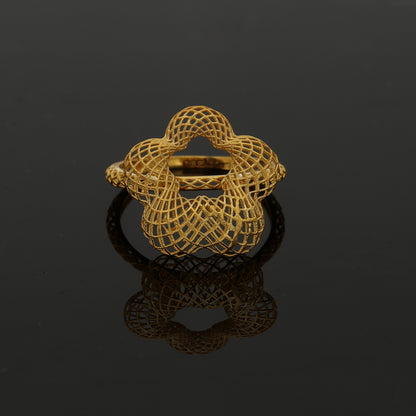 Gold Floral Cut Ring 21KT - FKJRN21KM11133
