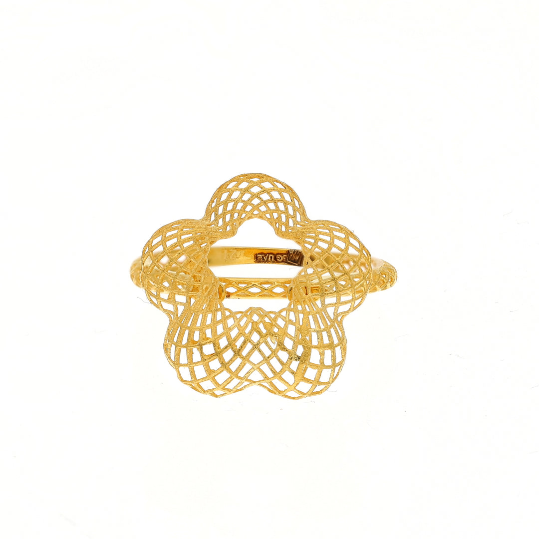 Gold Floral Cut Ring 21KT - FKJRN21KM11133