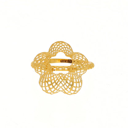 Gold Floral Cut Ring 21KT - FKJRN21KM11133
