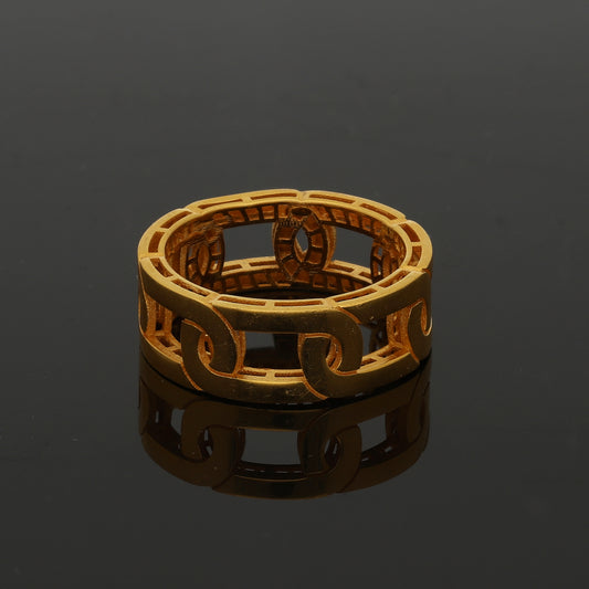 Gold Interlocking Chain Ring 21KT - FKJRN21KM11134