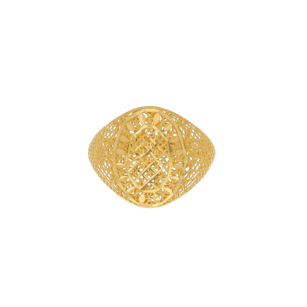 Gold Oval Crest Ring 21KT - FKJRN21KM11135