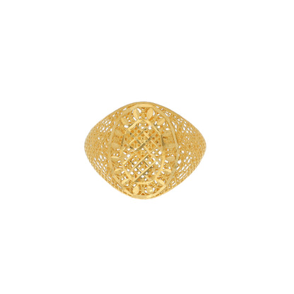 Gold Oval Crest Ring 21KT - FKJRN21KM11135