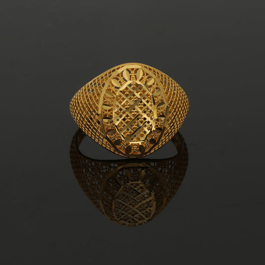 Gold Oval Crest Ring 21KT - FKJRN21KM11135