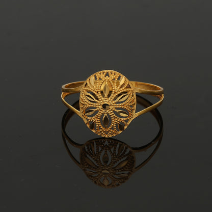 Gold Floral Filigree Ring 21KT - FKJRN21KM11136