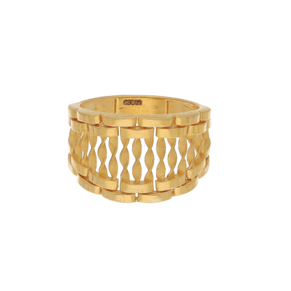 Gold Twine Pattern Ring 21KT - FKJRN21KM11137
