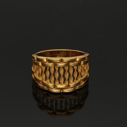 Gold Twine Pattern Ring 21KT - FKJRN21KM11137