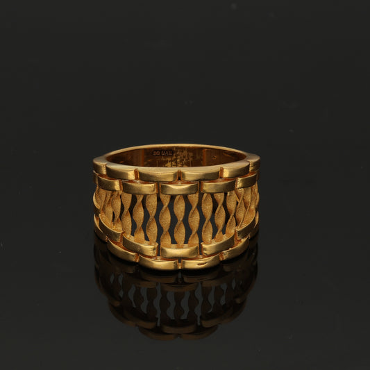 Gold Twine Pattern Ring 21KT - FKJRN21KM11137