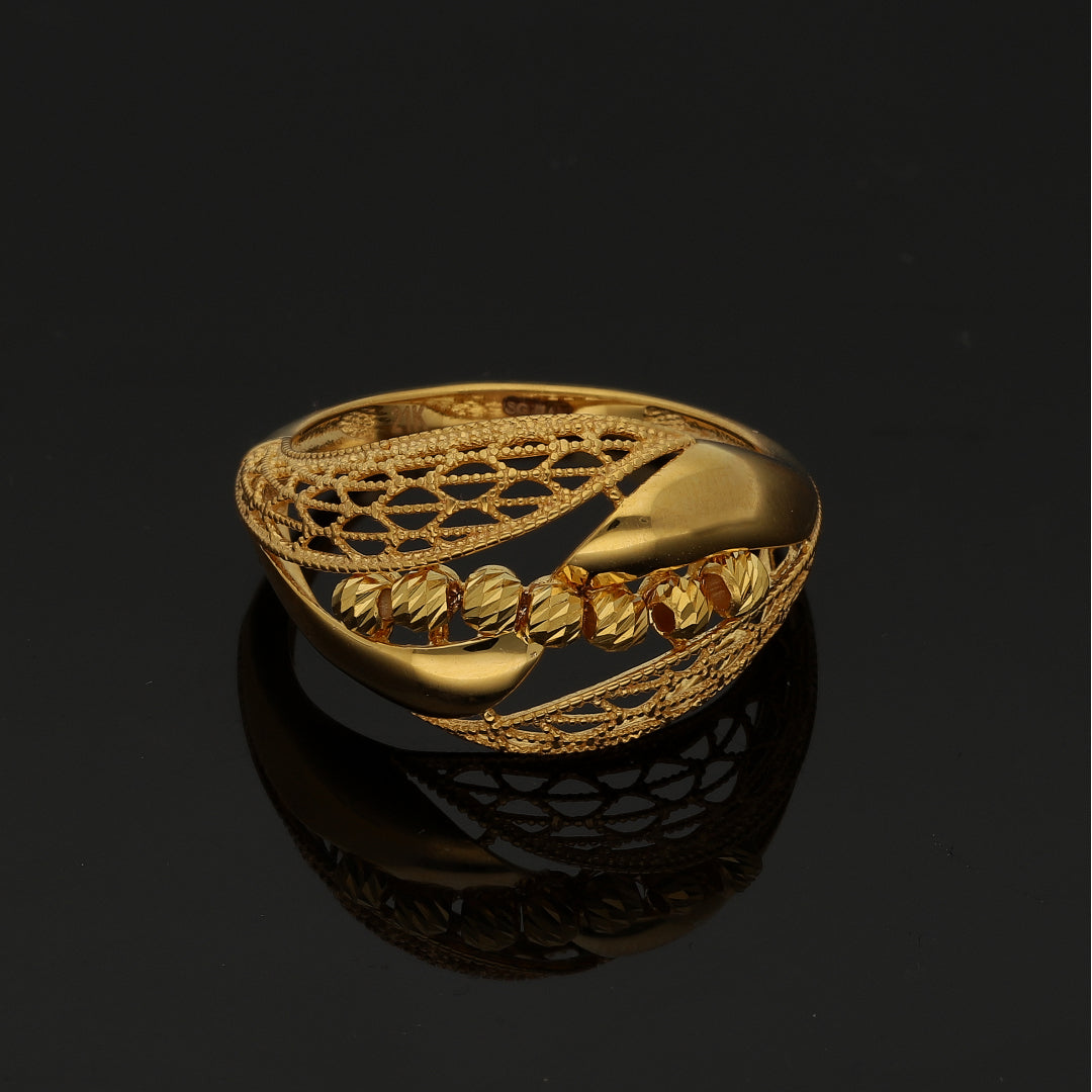 Gold Flow Mesh Ring 21KT - FKJRN21KM11138