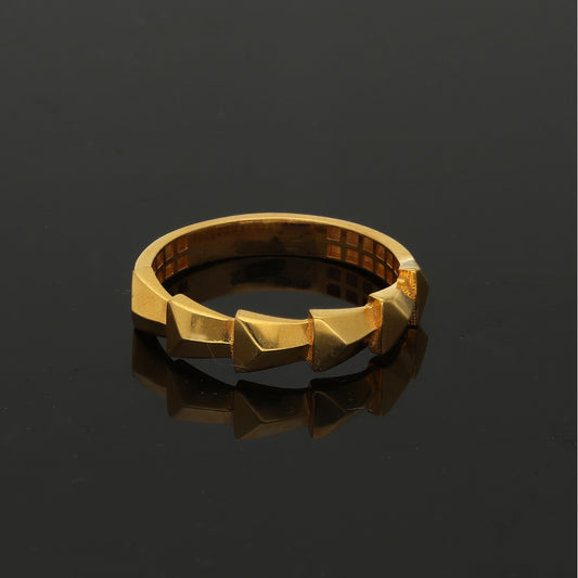 Gold Textured Ring 21KT - FKJRN21KM11140