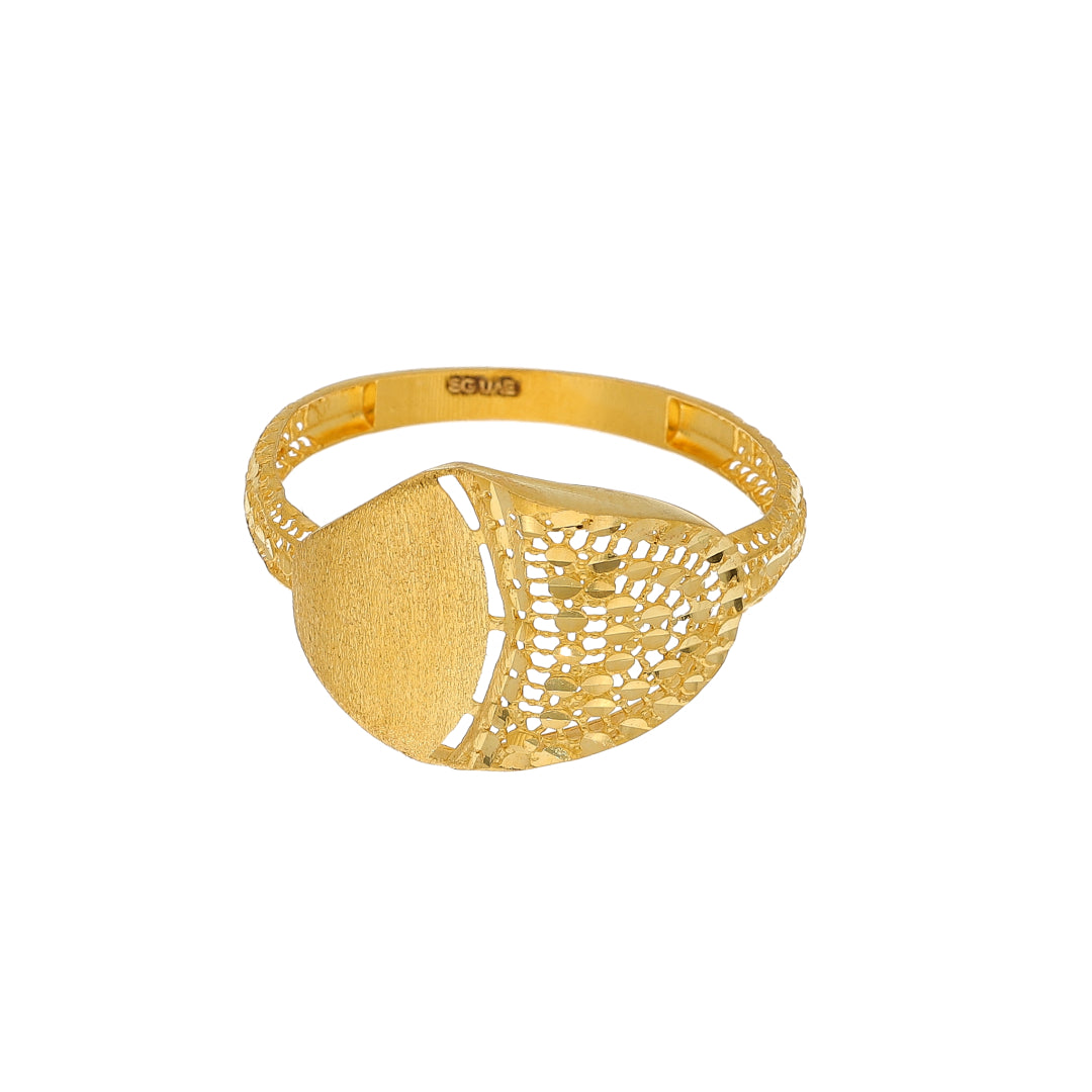 Gold Dual Finish Ring 21KT - FKJRN21KM11141
