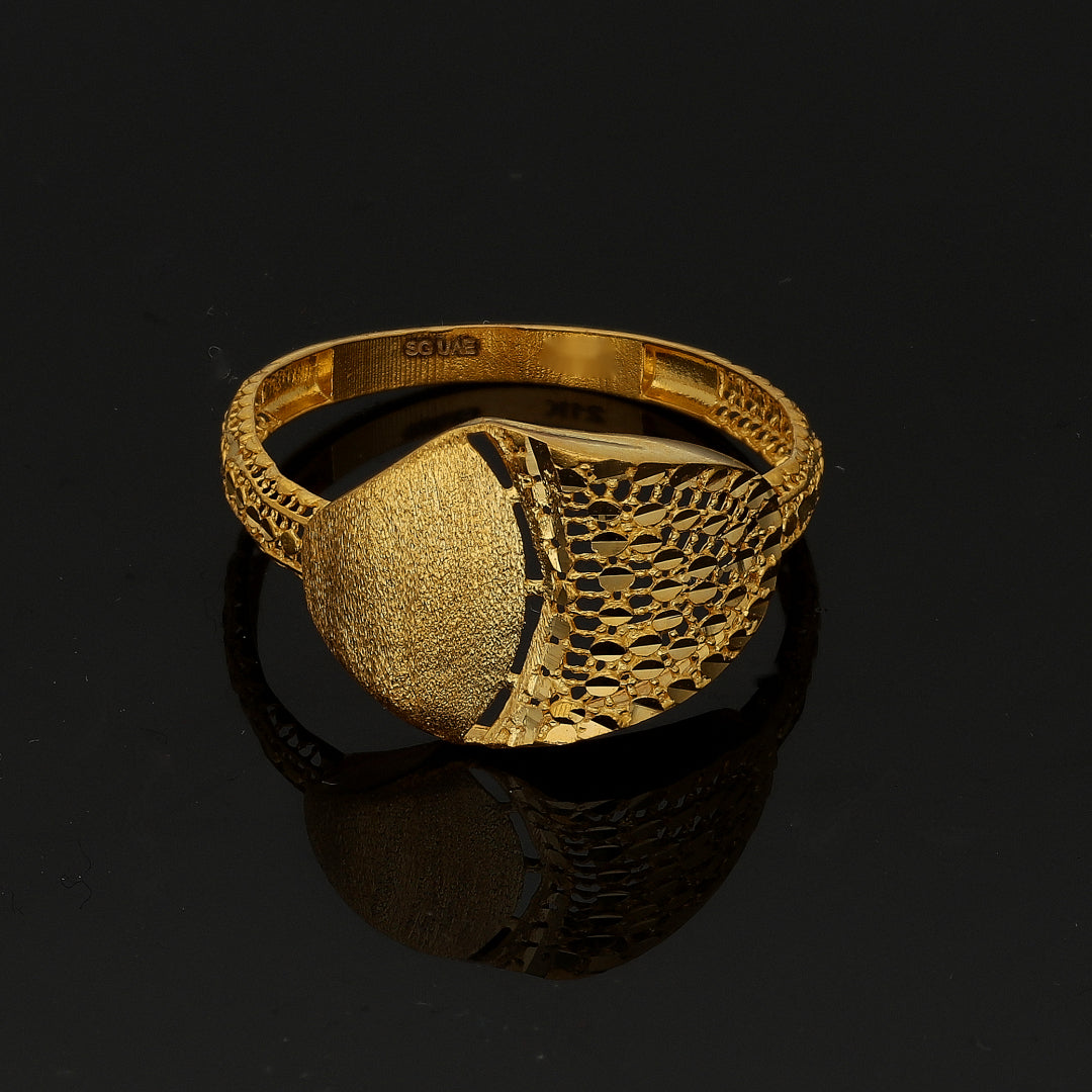 Gold Dual Finish Ring 21KT - FKJRN21KM11141