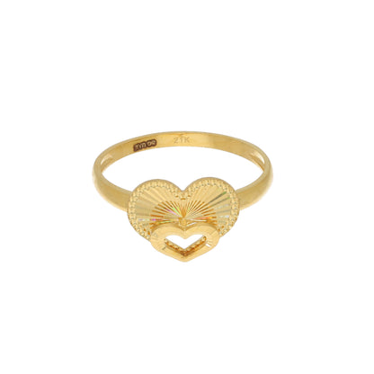 Gold Layered Heart Ring 21KT - FKJRN21KM11143