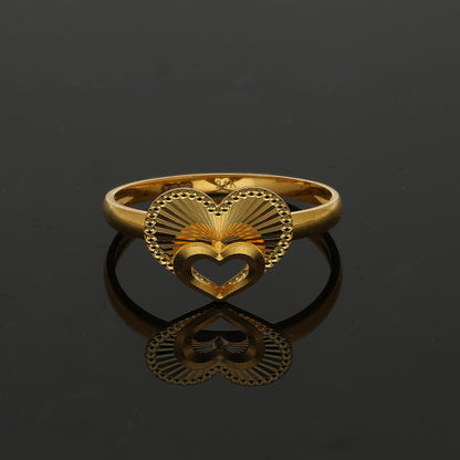 Gold Layered Heart Ring 21KT - FKJRN21KM11143