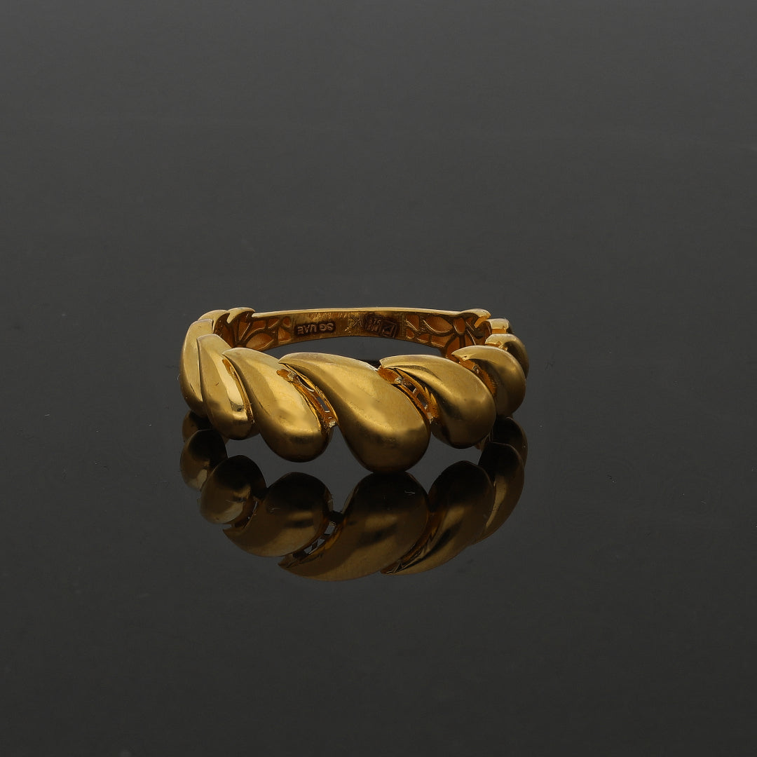 Gold Leaf Pattern Ring 21KT - FKJRN21KM11145