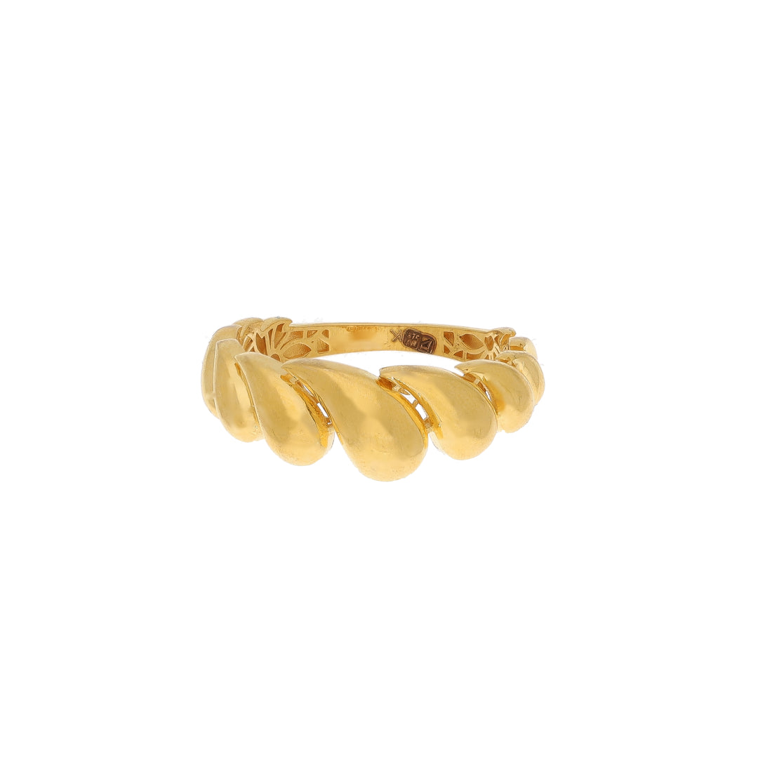 Gold Leaf Pattern Ring 21KT - FKJRN21KM11145