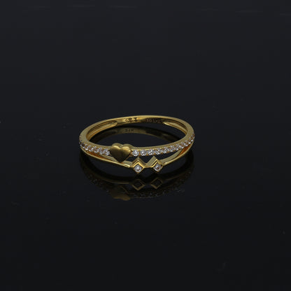 Gold Heart Charm Ring 21KT - FKJRN21KM11156