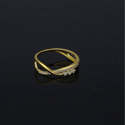 Gold Sparkle Twist Ring 21KT - FKJRN21KM11157