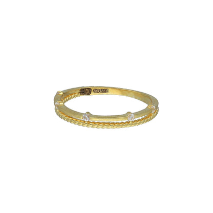 Gold Rope Band Ring 21KT - FKJRN21KM11161