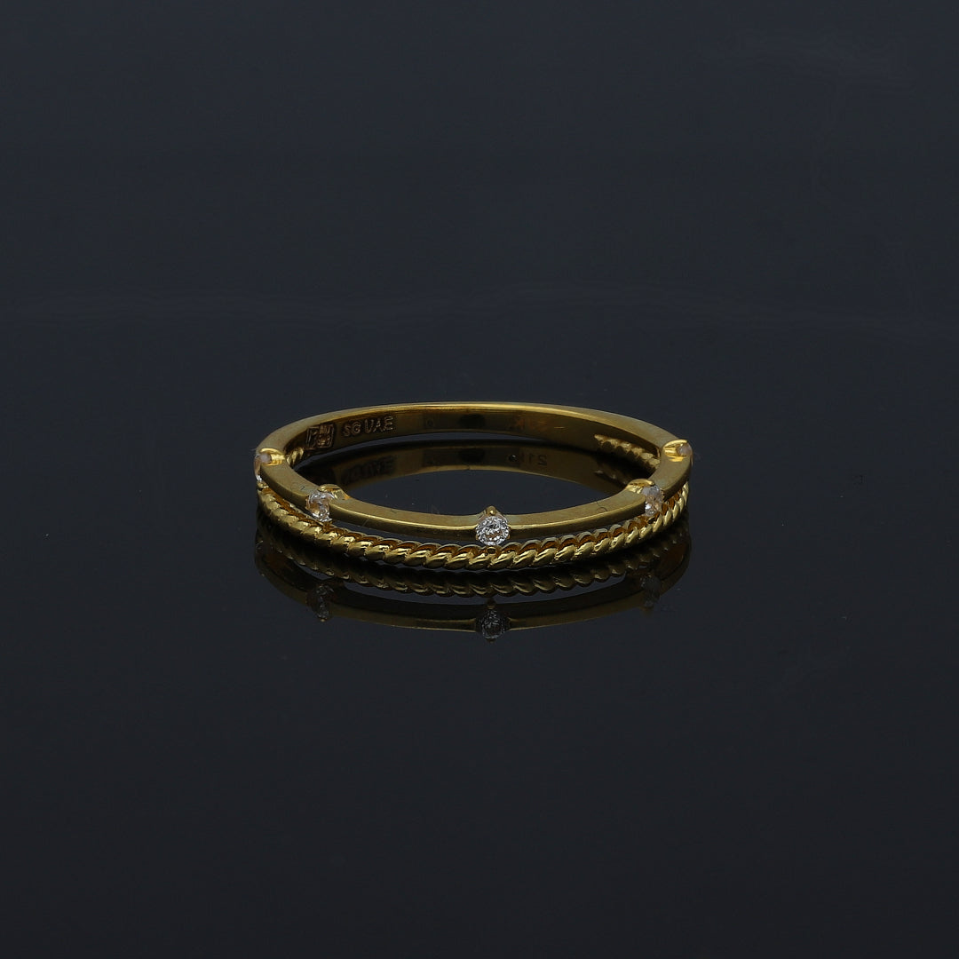 Gold Rope Band Ring 21KT - FKJRN21KM11161