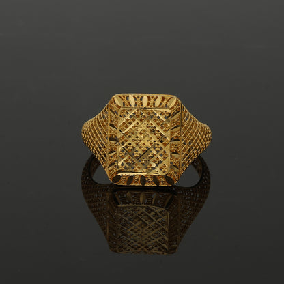 Gold Square Mesh Ring 21KT - FKJRN21KM11162
