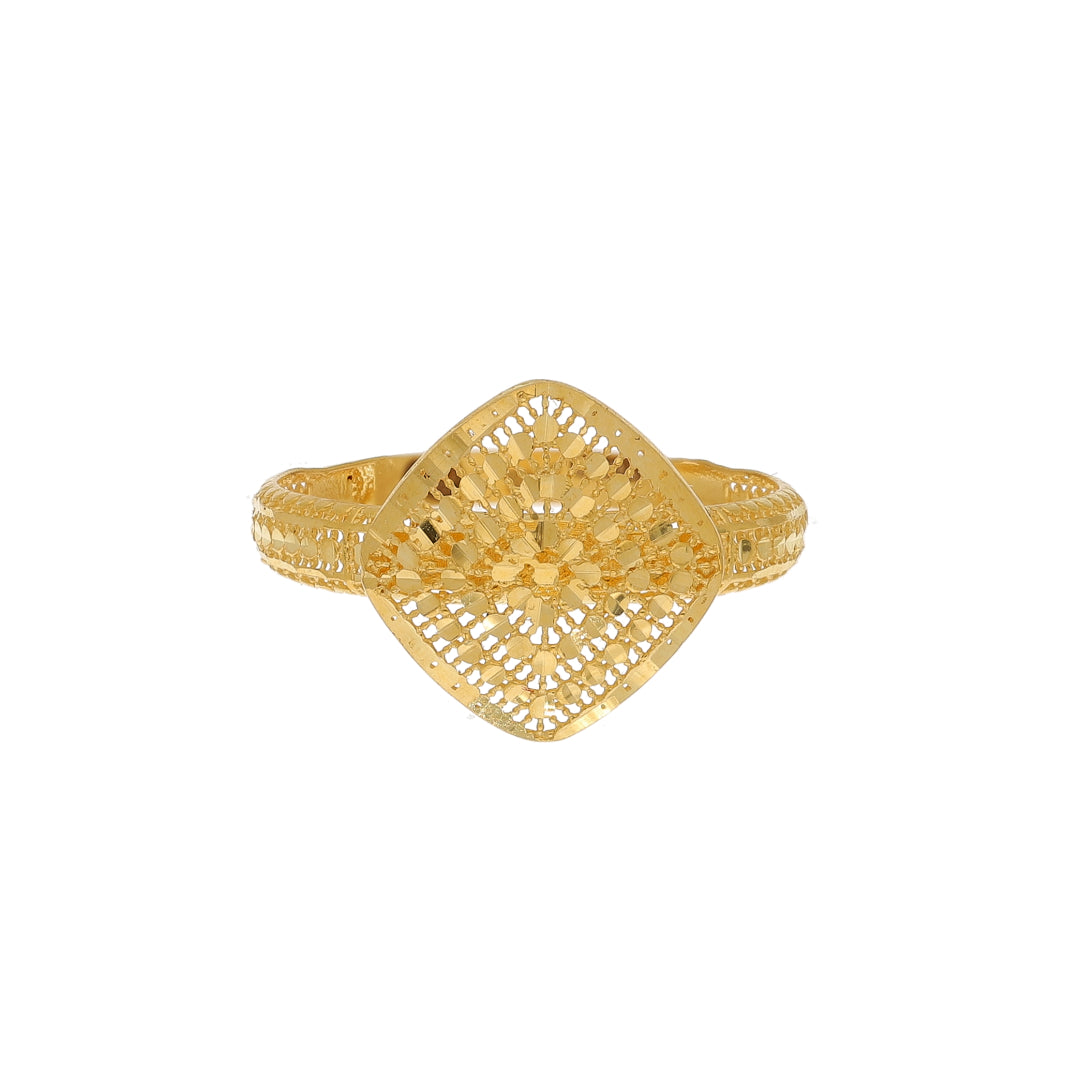 Gold Ethnic Filigree Ring 21KT - FKJRN21KM11163