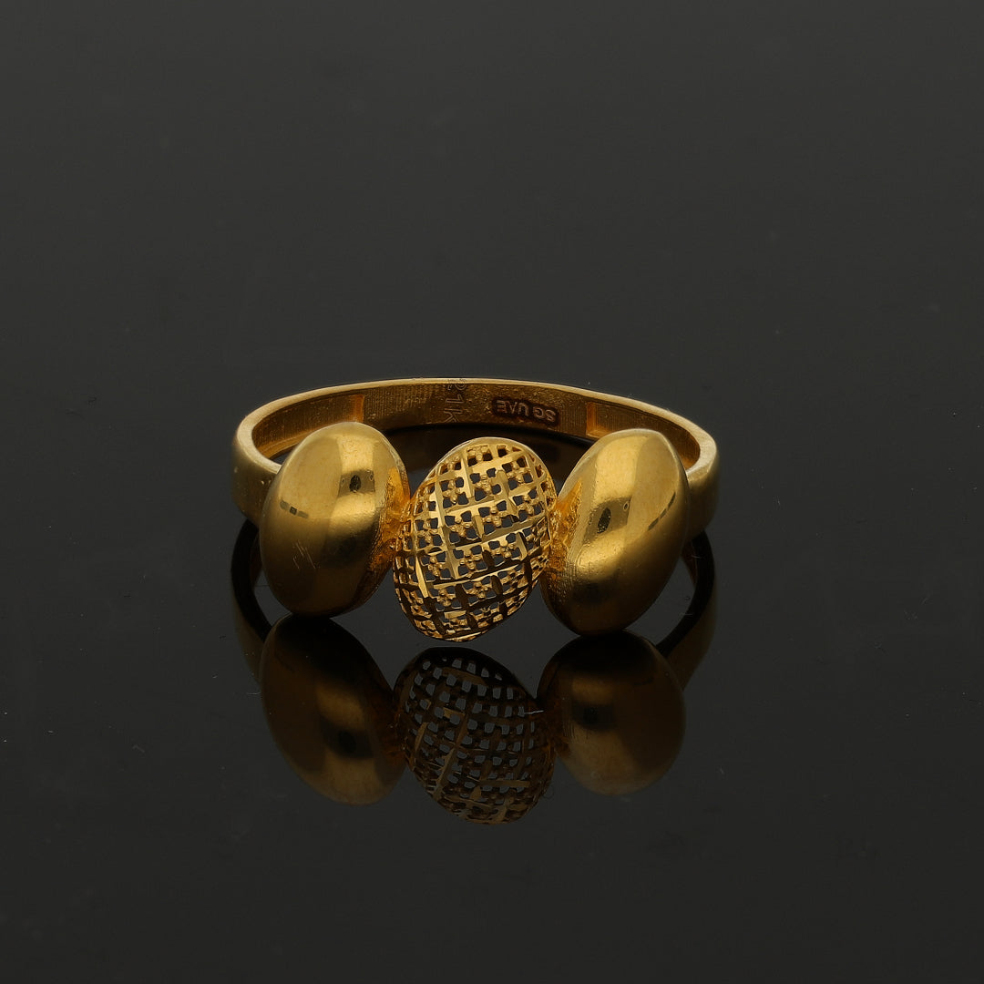 Gold Trio Oval Ring 21KT - FKJRN21KM11164