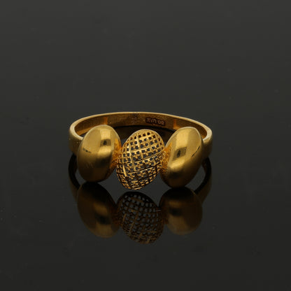 Gold Trio Oval Ring 21KT - FKJRN21KM11164