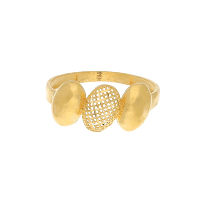 Gold Trio Oval Ring 21KT - FKJRN21KM11164