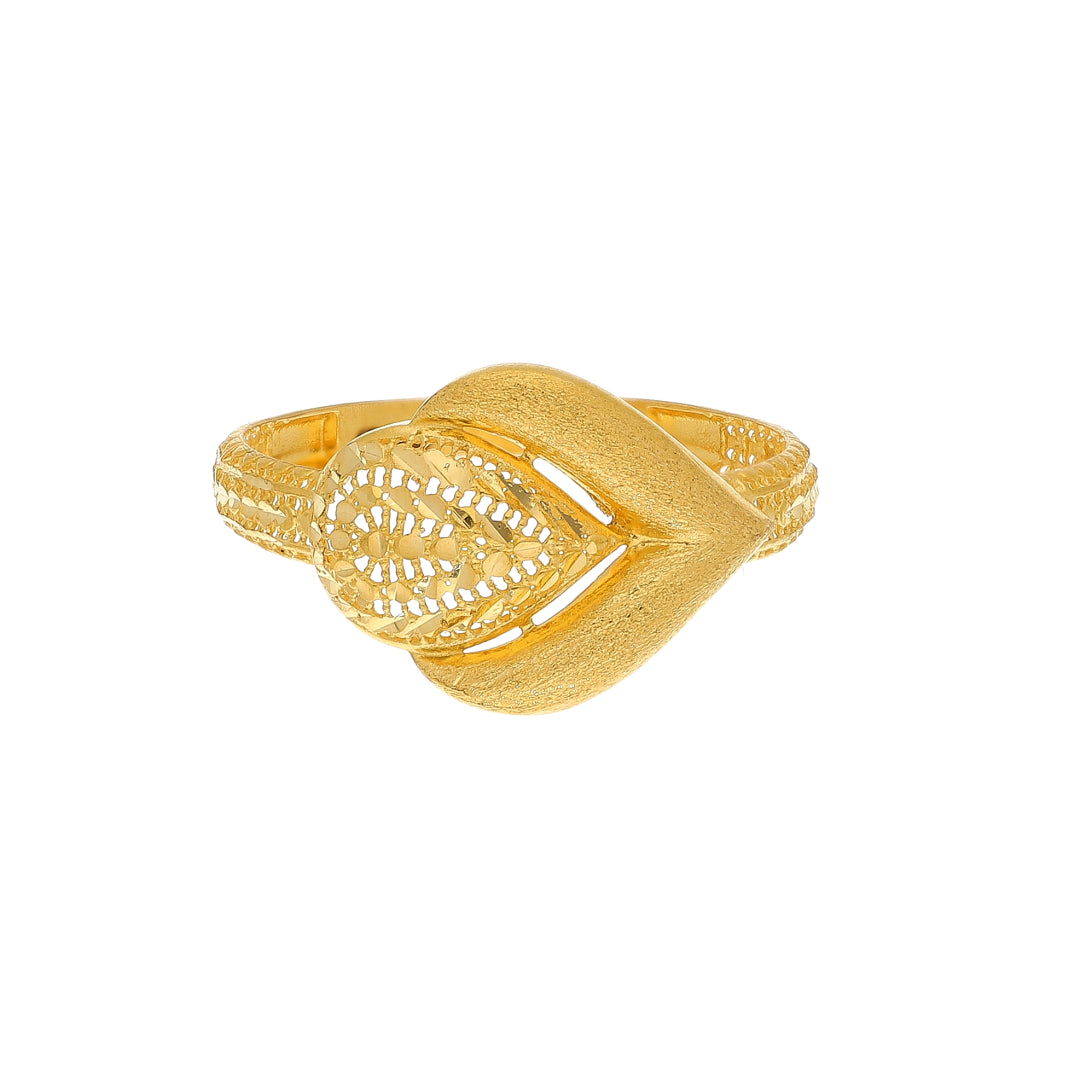 Gold Fluid Curve Ring 21KT - FKJRN21KM11165