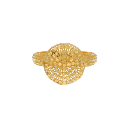 Gold Circle Filigree Ring 21KT - FKJRN21KM11167