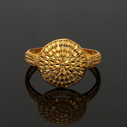 Gold Circle Filigree Ring 21KT - FKJRN21KM11167