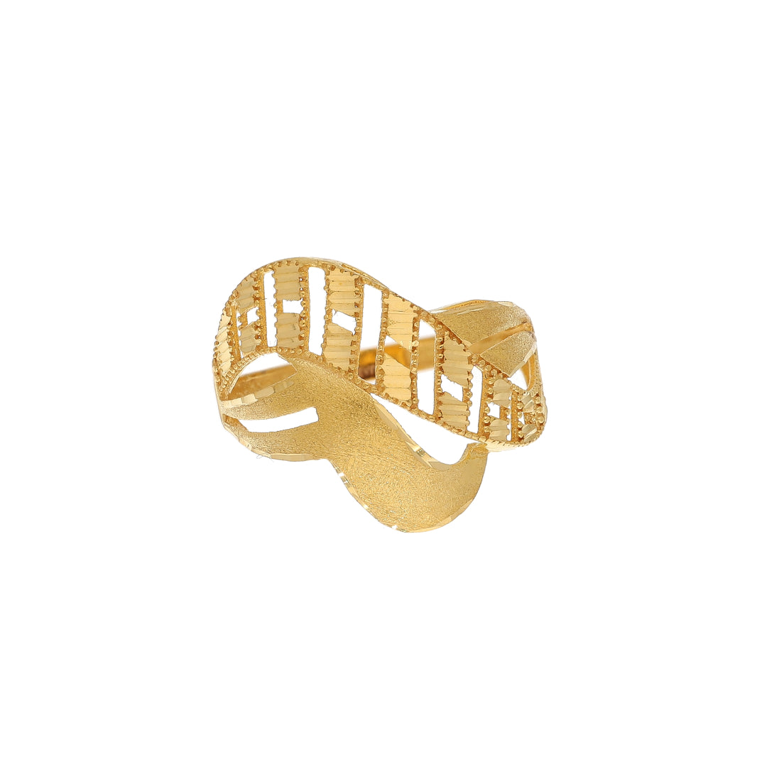 Gold Infinity Weave Ring 21KT - FKJRN21KM11168