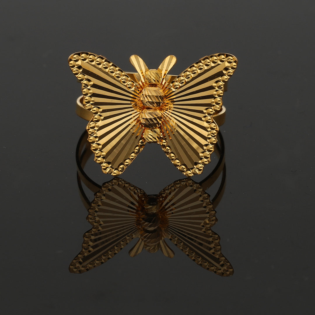 Gold Butterfly Radiance Ring 21KT - FKJRN21KM11170