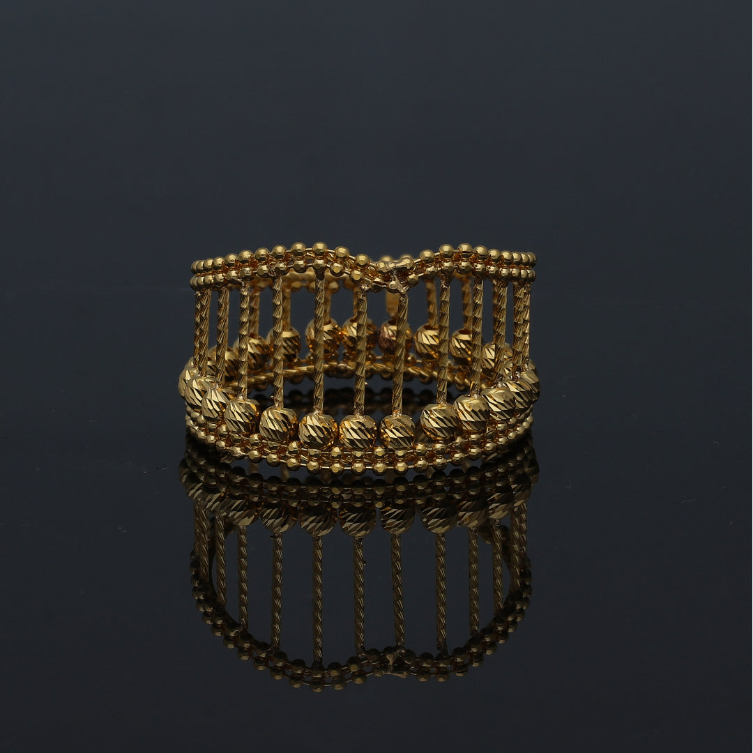 Gold Bead Motif Ring 21KT - FKJRN21KM11172