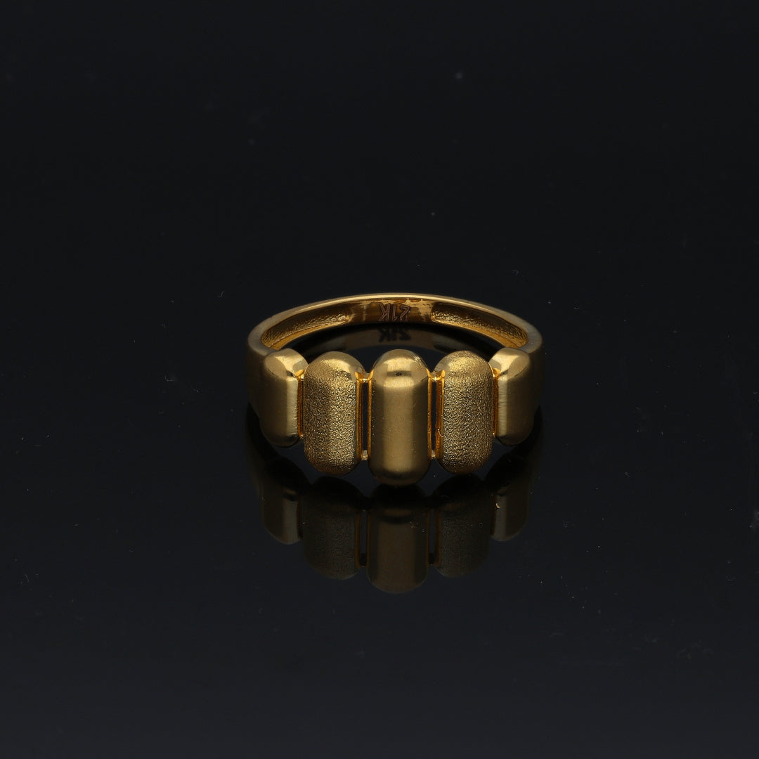 Gold Pillar Statement Ring 21KT - FKJRN21KM11176